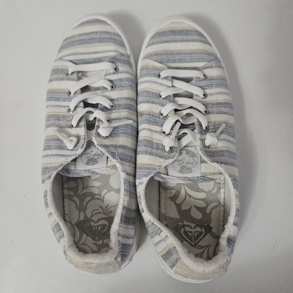 Roxy Blue And White Striped Sneakers! - Picture 1 of 5